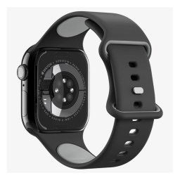 SPIGEN NANO POP pótszíj (egyedi méret, nagy, matt, szilikon) FEKETE Apple Watch Series 5 44mm, Watch Series 4 44mm, Watch Series 3 42mm