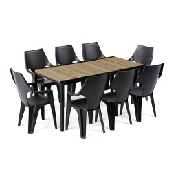 Parker Large 8+1 kerti bútor garnitúra szett kőris-grafit
