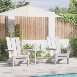 vidaXL Kerti Szék 3 db Fehér Polietilén