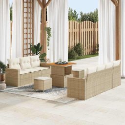 vidaXL Kerti Kanapé Szett 10 db 7-Ülőhelyek száma Beige és krém