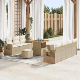 vidaXL Kerti Kanapé Szett 10 db 7-Ülőhelyek száma Beige és krém