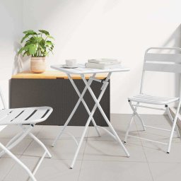 vidaXL Bisztróasztal Fehér 55 x 55 x 72,5 cm Porfestett acél