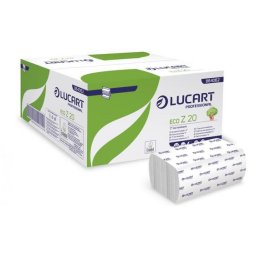 Kéztörlő, Z hajtogatott, 2 rétegű, 200 lap, Slim adagolóhoz, LUCART \ECO Z 20\, fehér [15 csom]