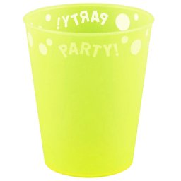Yellow Fluorescent, Sárga micro prémium műanyag pohár 250 ml