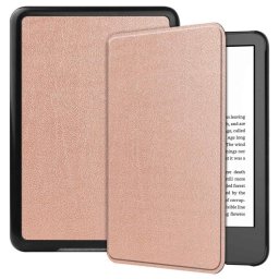 LEATHER Kihajtható tok Amazon Kindle 11. generációs 2022 / 2024 rózsaszín készülékhez