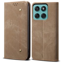 DENIM Pénztárca tok Motorola Edge 60 Pro készülékhez, szürkésbarna