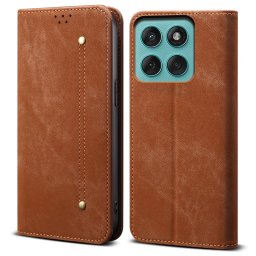 DENIM Pénztárca tok Motorola Edge 60 Pro készülékhez, barna