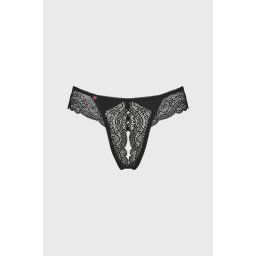 Obsessive Miamor erotikus tanga, nyitott ágyékrésszel fekete XXLXXXL