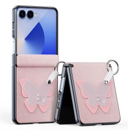 DUX LUVY Tok zsinórral Samsung Galaxy Z Flip7 5G PINK BUTTERFLY telefonhoz