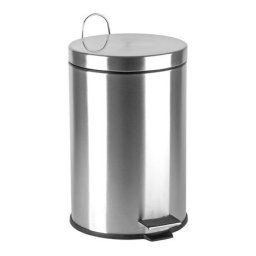 Pedálos szemetes, rozsdamentes acél, kivehető műanyag vödörrel, 12 liter