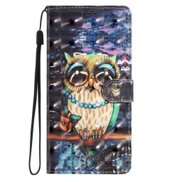 ART Pénztárcahuzat Motorola Edge 50 NAGYSZEMÜ BAGOLY számára