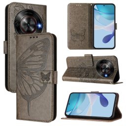 ART BUTTERFLY Pénztárca tok ZTE Blade A75 5G szürke készülékhez