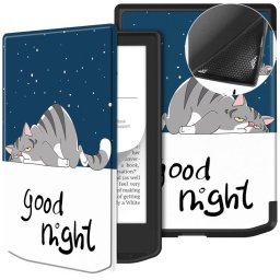 ART Lehajtható tok PocketBook 619 Verse Lite LAZY CAT számára