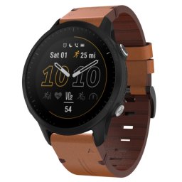 LEATHER Bőr szíj Garmin Forerunner 955-höz, sötétbarna