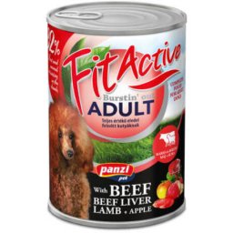 FitActive Dog Adult Beef with Beef Liver & Lamb with Apple (marha, máj és bárány) konzerv (24 x 415 g) 19.92kg