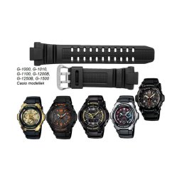 G-1000H G-1010 G-1100 G-1200B G-1250B G-1500 GW-3500B Casio fekete műanyag szíj