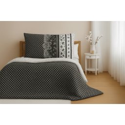 Polipamut ágyneműhuzat 2 ágyra CANZONE BLACK, fekete Ágyneműhuzat mérete: 2 db 70 x 90 cm | 2 db 140 x 200 cm