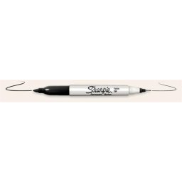 SHARPIE Alkoholos marker, kúpos, kétvégű, SHARPIE "Twin Tip", fekete