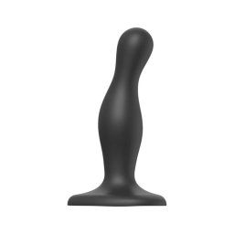 Strap-on-me Curvy S - hullámos, tapadókorongos dildó (fekete)