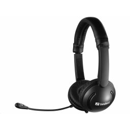 Sandberg SAVER headset mikrofonnal, 3,5 mm-es jack, sztereó, fekete