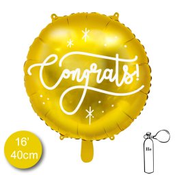 Lufi, fólia, arany, congrats, 35 cm