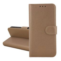 Tok álló, bőr hatású (FLIP, oldalra nyíló, kártyazseb, asztali tartó) ARANY Xiaomi Poco C65, Redmi 13C 4G