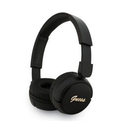 GUESS SCRIPT METAL LOGO bluetooth fejhallgató SZTEREO (v5.3, mikrofon, IPX4 vízálló) FEKETE