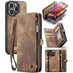 WALLET Védőtok pénztárcával 2 az 1-ben Apple iPhone 16 Pro készülékhez, barna