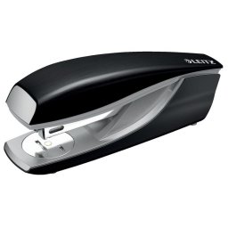 LEITZ Tűzőgép, 24/6, 26/6, 30 lap, LEITZ "Nexxt Style", szaténfekete