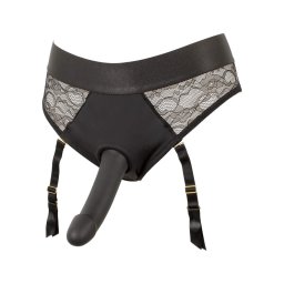 You2Toys - felcsatolható dildó alsóval, strap-on szett (fekete)