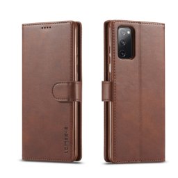 IMEEKE Wallet tok Samsung Galaxy M52 5G sötétbarna