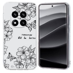 ART TPU Védőburkolat a Xiaomi Redmi Note 14 Pro+ 5G BUTTERFLY FLOWER