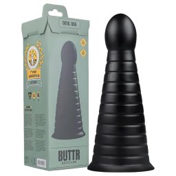 BUTTR Devil Dog - tapadókorongos dildó (fekete)