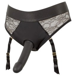 You2Toys - felcsatolható dildó alsóval, strap-on szett (fekete)