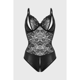 Vesper erotikus body, nyitott ágyékrésszel fekete LXL