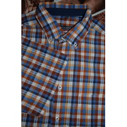 Eterna modern fit kockás rövid ujjú férfi ing, M