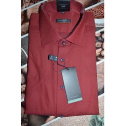 Eterna slim fit bordó rövid ujjú férfi ing, 44