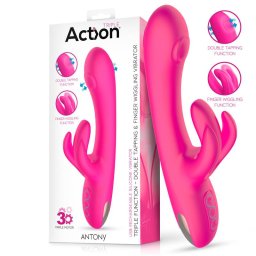 Action Antony dupla pulzációs G-pont vibrátor, mozgó vibrációs csiklóággal (pink)