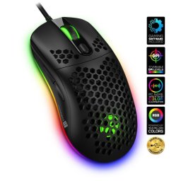 CONNECT IT BATTLE AIR 2 professzionális optikai játékegér SW, 12800 DPI, fekete színű