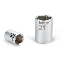 FORTUM dugófej, 1/4', 10mm, 61CrV5, mattkróm, 25mm hosszú FORTUM