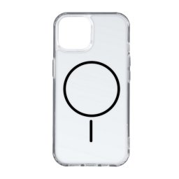 Szilikon telefonvédő (ultravékony, műanyag hátlap, MagSafe, légpárnás sarok) FEKETE Apple iPhone 15