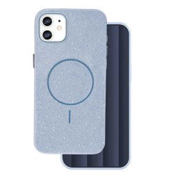 Szilikon telefonvédő (műanyag hátlap, kameravédő, MagSafe, csillogó) VILÁGOSKÉK Apple iPhone 12, iPhone 12 Pro