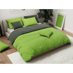 Pamut ágynemű COLAM GREEN zöld Ágyneműhuzat mérete: 2 db 70 x 90 cm | 200 x 220 cm
