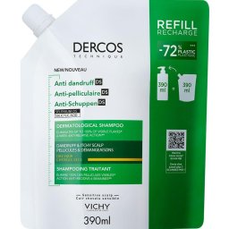 Vichy Dercos korpásodás elleni sampon száraz hajra utántöltő 390ml