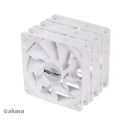 AKASA ventilátor Viper, fehér ventilátor 12cm, 120x120x25mm, HDB, 4 pin PWM, 3db csomagban, fehér színben