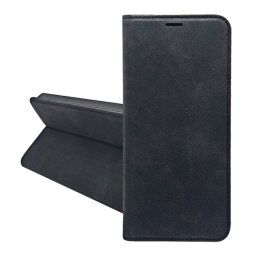 Tok álló, bőr hatású (FLIP, oldalra nyíló, asztali tartó, kártyazseb, prémium) FEKETE Apple iPhone 16