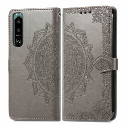 ART Pénztárca borító Sony Xperia 5 III ORNAMENT szürke