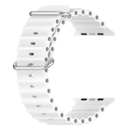 OCEAN szíj Apple Watch Ultra 1 / 2 (49 mm) / 9 / 8 / 7 (45 mm) / 6 / SE / 5 / 4 (44 mm) / 3 / 2 / 1 (42 mm) fehér