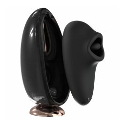 Sex HD Mirror - melegítő funkciós nyaló vibrátor, fekete
