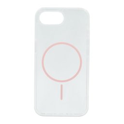 Szilikon telefonvédő (ultravékony, műanyag hátlap, MagSafe, légpárnás sarok) RÓZSASZÍN Apple iPhone 16e